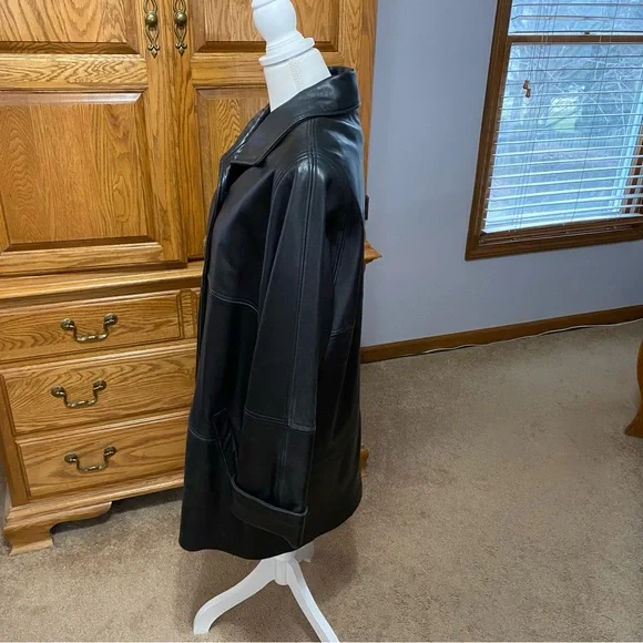 Tibor Leathers VTG Men’s Black Leather Coat Made in USA Thinsulate Lined Sz XL